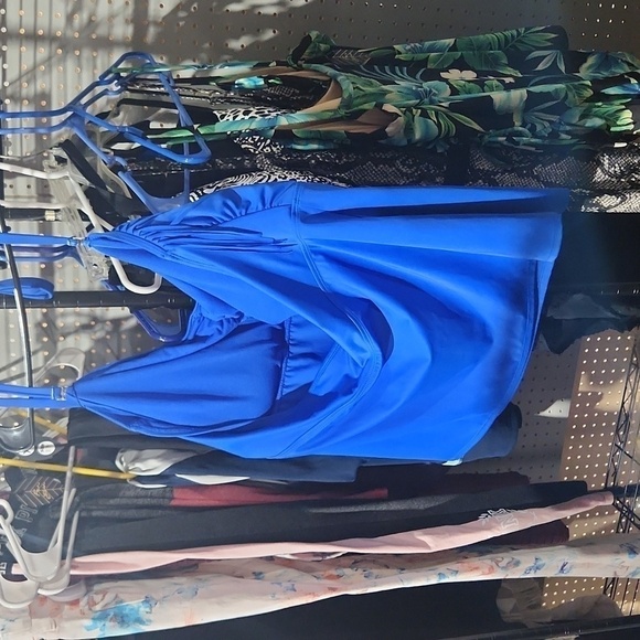 Joe Boxer Electric Blue Fringe Top Bathing Suit 3X - Picture 2 of 7